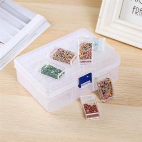 img 2 attached to Diamond Bead Storage Containers: Clear 42 Pcs Removable Plastic Organizers with Snap Shut Lid for Nail Art, Rhinestones, Jewelry, DIY Diamond Cross Stitch Tools, and More