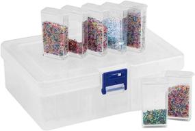 img 4 attached to Diamond Bead Storage Containers: Clear 42 Pcs Removable Plastic Organizers with Snap Shut Lid for Nail Art, Rhinestones, Jewelry, DIY Diamond Cross Stitch Tools, and More