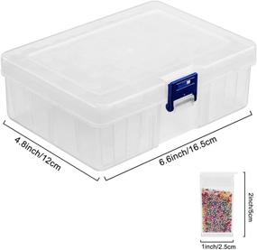 img 3 attached to Diamond Bead Storage Containers: Clear 42 Pcs Removable Plastic Organizers with Snap Shut Lid for Nail Art, Rhinestones, Jewelry, DIY Diamond Cross Stitch Tools, and More