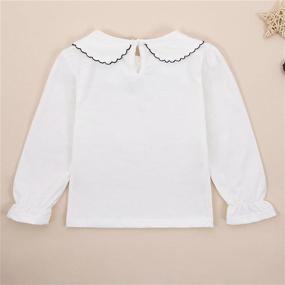 img 2 attached to MODNTOGA Off White Sleeve Collar Blouse: Stylish Girls' Tops, Tees & Blouses