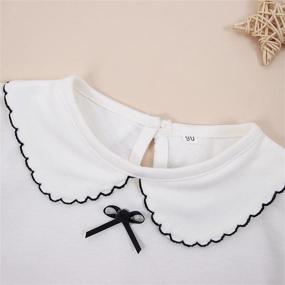 img 1 attached to MODNTOGA Off White Sleeve Collar Blouse: Stylish Girls' Tops, Tees & Blouses