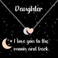 🌙 daughter necklace | heart & moon pendant necklace | i love you to the moon and back | birthday & graduation jewelry gifts for girls, teens, women logo