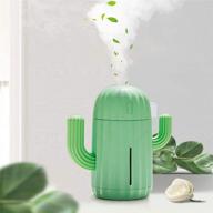 🌵 yingjee mini humidifier: portable cactus air humidifier with night light - ideal for yoga, office, spa, bedroom, baby room - silica gel diffuser for tap water (green) logo