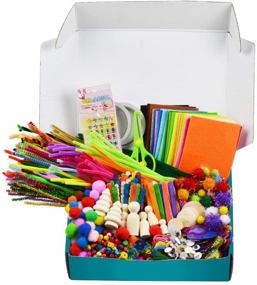 img 3 attached to 🎨 NSEN Craft Kit: 1200+ Piece All-in-One Arts and Crafts Supplies for Kids 4-8 with Gift Box - Perfect for Kindergarten, Homeschool & Crafting School