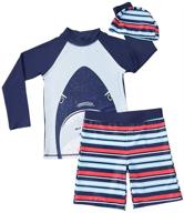 miyang long sleeve shark two 🦈 piece boys swimsuit rash guard for toddler kids logo