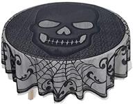 amscan 570011 skull lace round tablecloth: elegant and spooky décor for your gatherings! logo