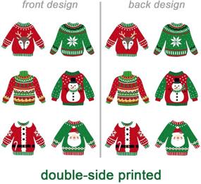 img 1 attached to 🎅 Праздничные уродливые свитеры на вечеринке: рождественские вырезы и самостоятельные бумажные вырезы