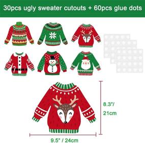 img 3 attached to 🎅 Праздничные уродливые свитеры на вечеринке: рождественские вырезы и самостоятельные бумажные вырезы
