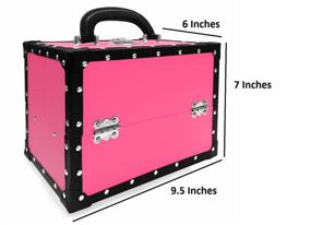 img 1 attached to 💄 BR Carry All Trunk Train Case: Makeup Gift Set in Pink with Reusable Case - Ultimate Beauty Organizing Solution