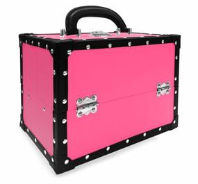 img 2 attached to 💄 BR Carry All Trunk Train Case: Makeup Gift Set in Pink with Reusable Case - Ultimate Beauty Organizing Solution