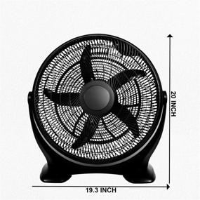 img 1 attached to 🌬️ HealSmart 18-Inch Quiet 3-Speed Plastic Floor Fans for Home, Commercial, Residential, and Greenhouse Use - Outdoor/Indoor, Black