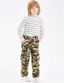 img 1 attached to 👖 BYCR Boys' 100% Cotton Multi-pocket Chino Cargo Pants for Kids Sizes 5-18