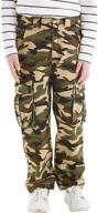 👖 bycr boys' 100% cotton multi-pocket chino cargo pants for kids sizes 5-18 logo