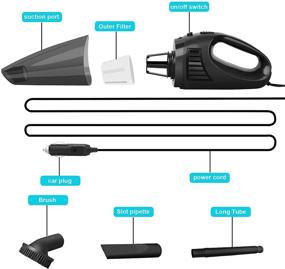 img 3 attached to 🚗 BISOY Handheld Car Vacuum Cleaner - Portable 100W High Power 12v Auto Parts Kit for Interior Detail and Crevice Cleaning