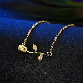 img 2 attached to 18K Gold Plated Rose Flower Adjustable Anklet for 🌹 Women - 3UMeter Gold Anklet, Perfect Gift for Beach Girls