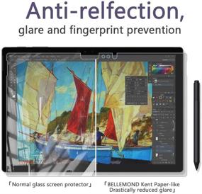 img 2 attached to 📱 2 Set of BELLEMOND Japanese High Grade Kent Paper Screen Protectors for Surface Pro 6 2018/Surface Pro 2017 12.3" - Minimizes Pen Point Wear by up to 86% - Anti-reflective Film