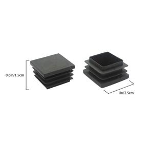 img 3 attached to 8 Pack 1 Inch Square Plastic Plug Tubing End Cap Suitable For Square Tube (Black-8Pcs)