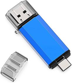 img 4 attached to 🔵 Alihelan 32GB USB C Flash Drive - 2-in-1 OTG Dual Type C Thumb Drive, USB 3.0 Pen Drive Memory Stick Photo Stick for USB-C Smartphone Tablet Mac PC Computers MacBook Laptop, Blue