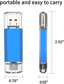 img 3 attached to 🔵 Alihelan 32GB USB C Flash Drive - 2-in-1 OTG Dual Type C Thumb Drive, USB 3.0 Pen Drive Memory Stick Photo Stick for USB-C Smartphone Tablet Mac PC Computers MacBook Laptop, Blue
