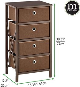 img 2 attached to 🗄️ mDesign 4 Drawer Foldable Dresser Storage Unit Chest - Wood Frame: Efficient Organizer for Household Storage in Espresso Brown