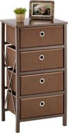 🗄️ mdesign 4 drawer foldable dresser storage unit chest - wood frame: efficient organizer for household storage in espresso brown logo