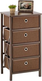 img 4 attached to 🗄️ mDesign 4 Drawer Foldable Dresser Storage Unit Chest - Wood Frame: Efficient Organizer for Household Storage in Espresso Brown