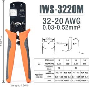 img 2 attached to 🔧 IWISS IWS-3220M Micro Connector Pin Crimping Tool: Versatile Ratcheting Crimper for D-Sub,Open Barrel (Molex,JST,JAE) - 0.03-0.52mm² 32-20AWG