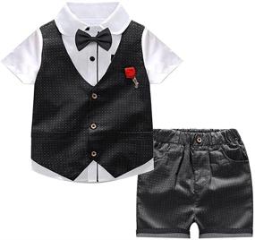 img 3 attached to 🤵 Burgundy Wedding Outfits for Boys: Nwada Toddler Clothing for Your Special Day