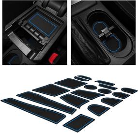 img 4 attached to CupHolderHero Subaru Forester Accessories 2014-2018 - Premium Custom Non-Slip Cup Holder Inserts, Center Console Liner Mats, Door Pocket Liners 17-pc Set (Blue Trim)