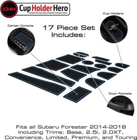 img 2 attached to CupHolderHero Subaru Forester Accessories 2014-2018 - Premium Custom Non-Slip Cup Holder Inserts, Center Console Liner Mats, Door Pocket Liners 17-pc Set (Blue Trim)