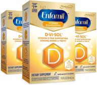 💊 enfamil d-vi-sol: жидкие капли витамина d для младенцев - укрепление зубов и костей, удобные в использовании - бутылка-капельница 50 мл (упаковка из 3 штук) логотип