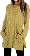 👚 women's oversized long sleeve sweatshirts with pocket - casual tunic tops s-2xl logo