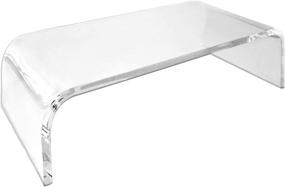 img 4 attached to 🖥️ AMT Clear Acrylic Monitor Stand - Stylish Monitor Riser for Home Office - Small Size, Suitable for Laptop, PC, and Multimedia Monitors