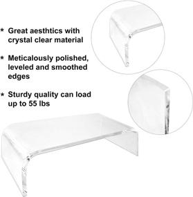 img 3 attached to 🖥️ AMT Clear Acrylic Monitor Stand - Stylish Monitor Riser for Home Office - Small Size, Suitable for Laptop, PC, and Multimedia Monitors