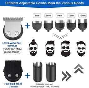 img 2 attached to 🧔 Hatteker 6-in-1 Beard Trimmer Hair Clipper Grooming Kit - Electric Shaver Razor for Men - Mustache, Nose, Ear, Body Precision Trimmer Groomer - Multigroom IPX7 Waterproof - Cordless & Rechargeable