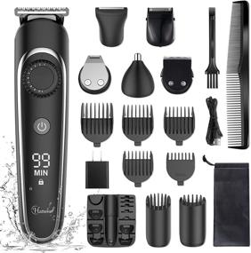 img 4 attached to 🧔 Hatteker 6-in-1 Beard Trimmer Hair Clipper Grooming Kit - Electric Shaver Razor for Men - Mustache, Nose, Ear, Body Precision Trimmer Groomer - Multigroom IPX7 Waterproof - Cordless & Rechargeable