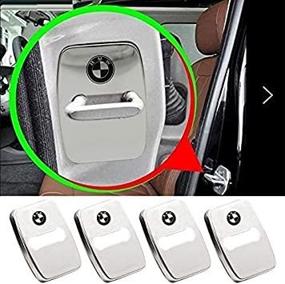 img 1 attached to 🔒 Enhance Door Security with Hisport B Door Lock Cover - 4PCS Stainless Steel Car Door Striker Cover Accessories