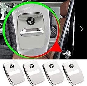 img 3 attached to 🔒 Enhance Door Security with Hisport B Door Lock Cover - 4PCS Stainless Steel Car Door Striker Cover Accessories