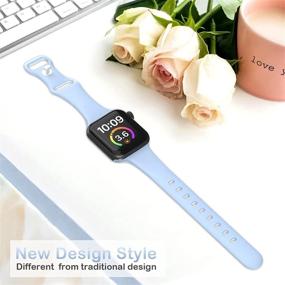 img 1 attached to EOMTAM 5 пакеты спортивных узких браслетов, совместимые с ремешками Apple Watch 38 мм 40 мм 41 мм женский мужской аксессуары и принадлежности