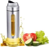 🍶 stainless steel olive oil dispenser bottle with automatic cap - drip free spout, ideal for kitchen cooking - oil cruet dispenser logo