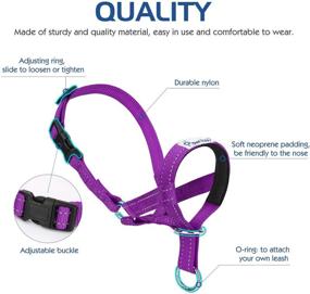 img 1 attached to 🐶 Pawaboo Reflective Adjustable Dog Head Collar for Easy Bark Control and Leash Training, Bite and Pulling Deterrent, Nylon Head Halter Collar for Pet Dogs