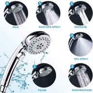 🚿 aritan handheld shower head with hose and on/off switch - 6 spray settings for high pressure - detachable chrome shower head without bracket logo