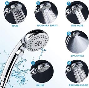 img 4 attached to 🚿 AriTan Handheld Shower Head with Hose and ON/OFF Switch - 6 Spray Settings for High Pressure - Detachable Chrome Shower Head without Bracket