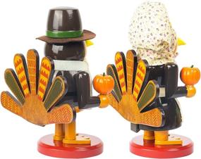 img 1 attached to FUNPENY 7 Inch Wooden Turkey Nutcracker Figures: Festive Christmas Decorations, Set of 2 for Tabletops, Fireplace & Thanksgiving