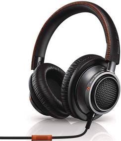img 3 attached to Hi-Res Philips Fidelio L2BO Over-ear Premium Portable Headphones with In-line Mic, Noise Isolation - Black/Orange