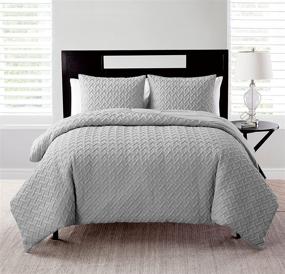 img 4 attached to VCNY Home Embossed Geometric Comforter Bedding