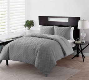 img 3 attached to VCNY Home Embossed Geometric Comforter Bedding