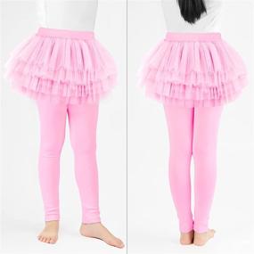 img 1 attached to 👗 BOOPH Little Girls Leggings Pants with Tutu Skirts: Stylish Kids Culottes Footless Tights