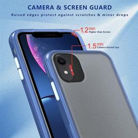 img 1 attached to 📱 Stylish and Sturdy ykooe Silicone Series Case for iPhone XR - Matte Hybrid PC Protection Armor in Blue