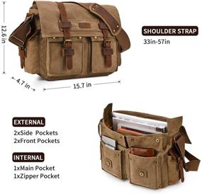 img 1 attached to Kattee Unisexs Military Shoulder Messenger Laptop Accessories for Bags, Cases & Sleeves